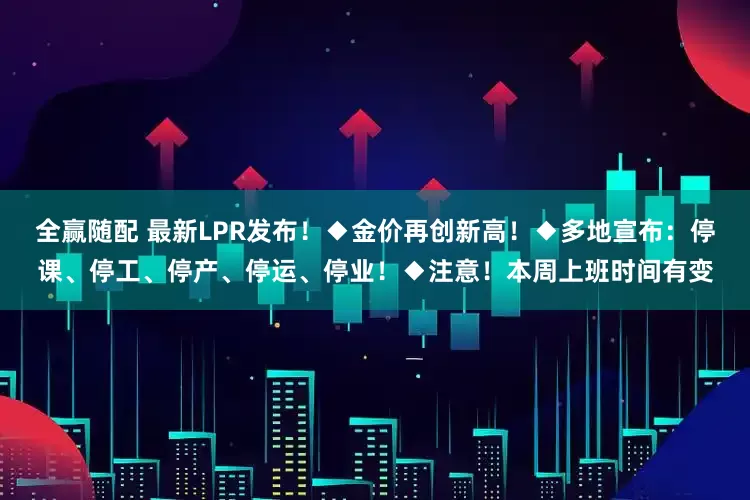 全赢随配 最新LPR发布！◆金价再创新高！◆多地宣布：停课、停工、停产、停运、停业！◆注意！本周上班时间有变